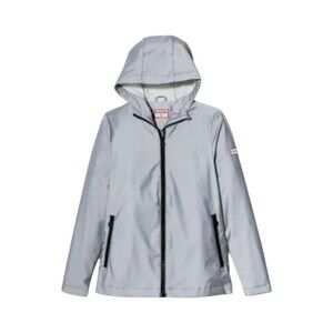 Hunter Target Silver Gray Grey Safety Reflective Rain Jacket Running Womans XL